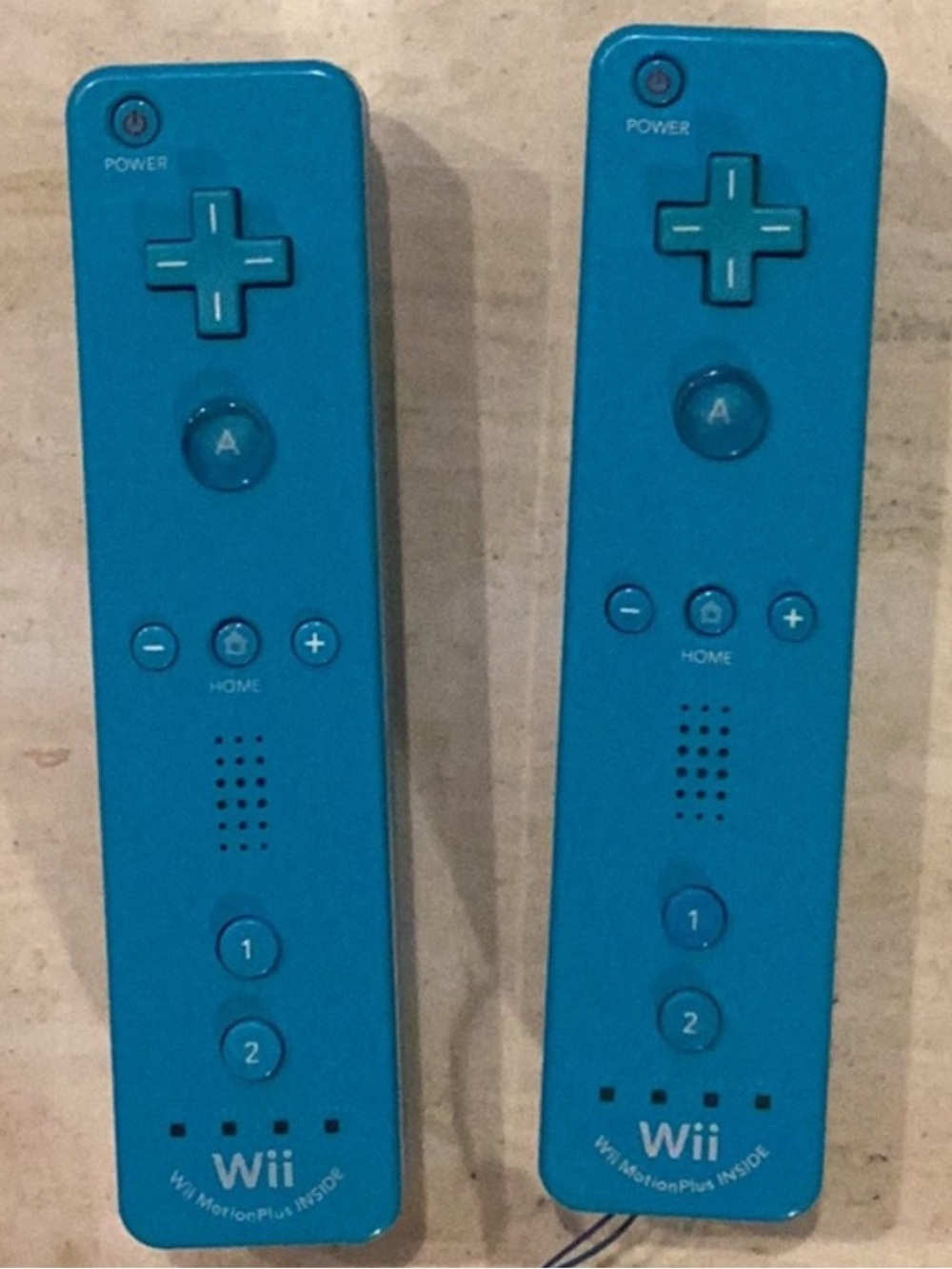 Nintendo Wii Remotes Motion Plus Inside Controller Blue Lot Of 2 Remote Tested